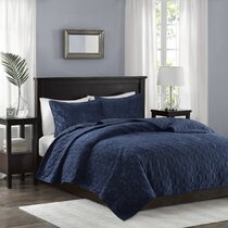 Navy blue coverlet deals king